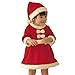Produktbild EDOTON Baby Mädchen Weihnachts Kleider und Hut 2pcs Stellten Kleinkind Mädchen-rote Lange Hülsen Weihnachts Kleidung (6-9 Monate)