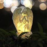 Garden Solar Light Outdoor Decor, Resin Angel Solar LED Light with Stake, Animal Waterproof Light for Flower Fence Lawn Passage Walkway Courtyard Party Decoration, Angel