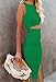 Pink Queen Spring Dresses for Women 2026 Sleeveless Bodycon Cut Out Ribbed Vacation Midi Dresses Grass Green M