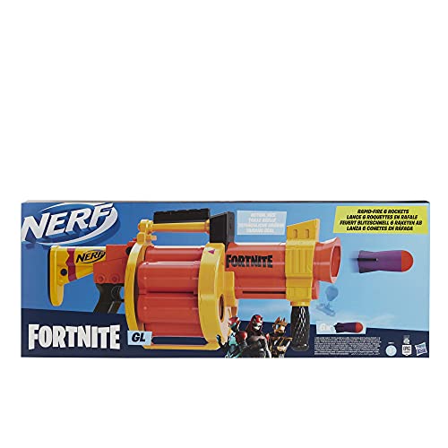 Image of NERF Fortnite GL Rocket-Firing Blaster, 6-Rocket Drum, Pump-to-Fire, 6 Rockets, for Youth, Teen, Adult, Multicolor