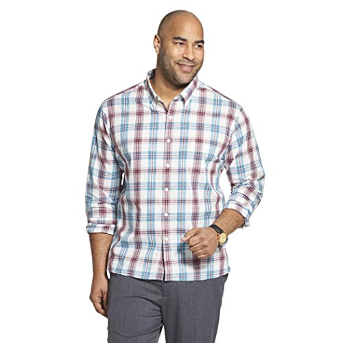 Van Heusen Men's Big and Tall Never Tuck Slim Fit Long Sleeve Shirt, Turquoise Mallard Blue, Large Tall