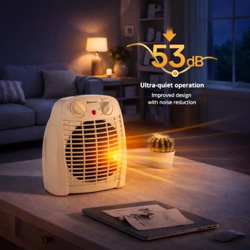 M Mimotec – Termoventilatore Elettrico White Comfort 2000W Mimotec, Riscaldamento Portatile Da Pavimento, Doppia Potenza 1000/2000W, Bassa Rumorosità <53 Db, IP20, Per Ambienti Fino A 20 M² - 5