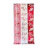 Valentines Party Dekorationen - Valentines Folie Fransenvorhänge Hintergrund Liebe Quaste Vorhänge mit Herz Design | Wiederverwendbare Lametta in Rot, Rosa, Silber für Party, Geburtstag