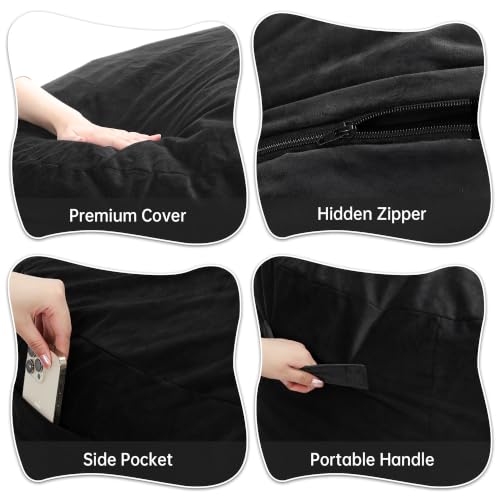 Image of 5 Ft. Bean Bag Chair for Adults, Teens, Kids with Memory Foam Filling