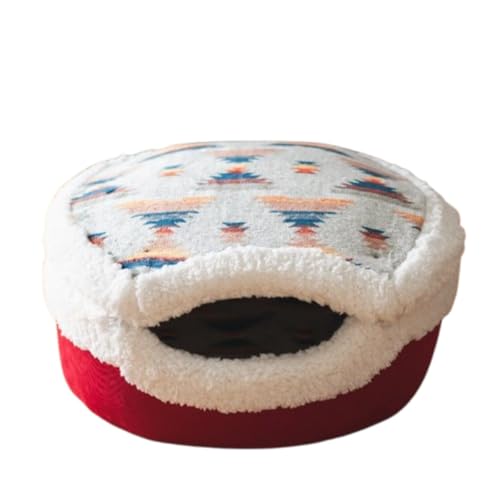 Riuuyyi 猫ハウス ドーム型 キャットベッド どら焼き ペットベッド 可愛い 冬用 両用 ふわふわ もこもこ ボウル型 犬ハウス ペットハウス 犬猫兼用 ドームベッド キャットソファ ペットクッション 2way 猫小屋 安眠 折り畳み 四季用 取り外