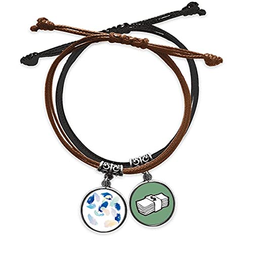 Pulsera tradicional de cuero Dream Feather con cuerda de mano y cadena
