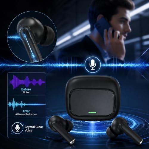 Image of AirBeat J9 True Wireless Earbuds Bluetooth 5.4, 40H Playtime, Deep Bass Sound, ENC Calling Mic, Touch Control, Type-C Fast Charging, Low Latency Gaming Earbuds for Android & iPhone