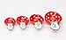 Fine Ceramic Woodland Red Fairy Mushroom Measuring Spoons Set of 4, 3-1/4