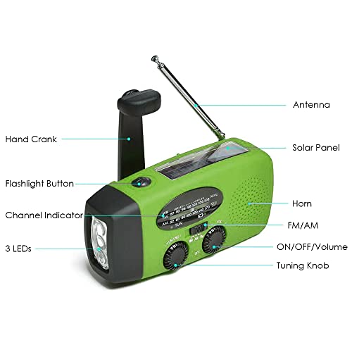 KKcare Rádio de emergência com manivela solar rádio meteorológico 1200 mah am/fm/noa emergência rádi