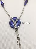  Collier lapis lazuli, chaine y, ras du cou