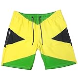 RGYLION Mens Swim Trunks Quick Dry Swim Beach Shorts Mesh Lining Swimwear Bathing Suits with Pockets Jamaican (Jamaica-1, Large)
