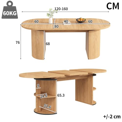 Table à Manger Extensible Design au Plateau Épais Premium