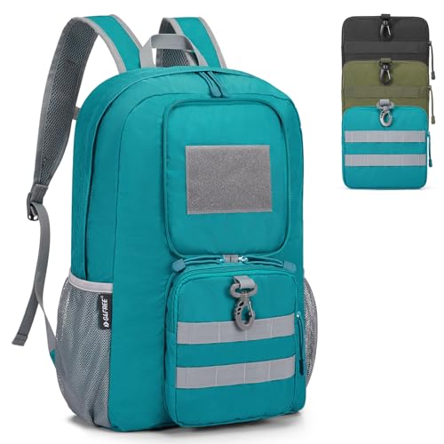 Image of G4Free Lightweight Military Tactical Backpack Foldable Army Assault Pack Packable Shoulder Bag Rucksacks Daypack with Molle System(Peacock Blue