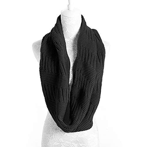 Marte&Joven Thick Warm Women Infinity Scarf White Fashion Knit Winter Circle Loop Scarves2