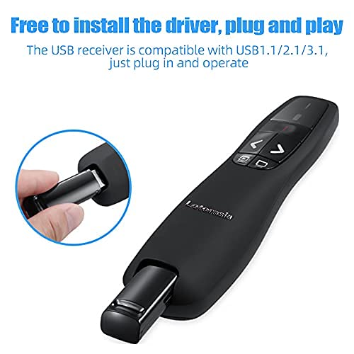 Wireless Presenter Remote Clicker, 2.4GHz Wireless USB Presenter PowerPoint Remote Control PPT clicker for Presentation
