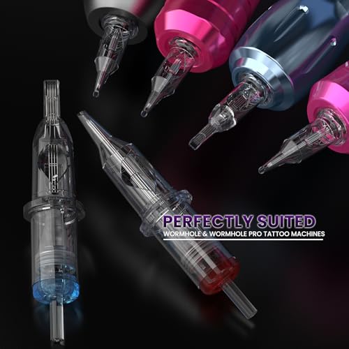 Image of Wormhole Tattoo Cartridge Needles 20pcs # 12 Mixed Sizes 3RL 5RL 5RM 7RM Disposable Tattoo Needles Cartridge Round Liner Round Magnum for Cartridge Tattoo Pen Machine Tattoo Supplies
