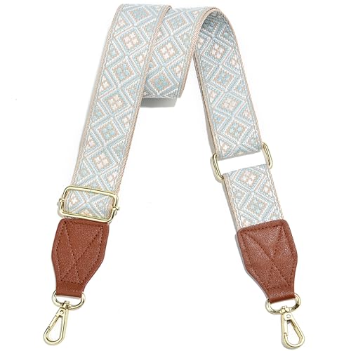 Image of Purse Strap,1.5 inch Leather End Shoulder Strap Adjustable Replacement,Retro Multi-Pattern Crossbody Bag Straps