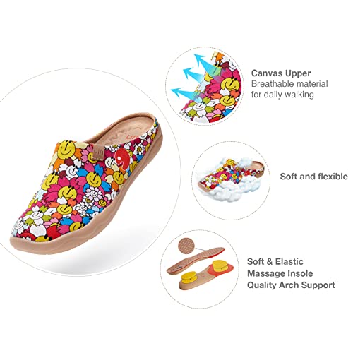 Image of UIN Slipper Woman Travel Art Painted Shoes Wide Toe Casual Home Slip On Mules Malaga