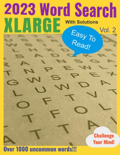 Image of 2023 Word Search XLARGE With Solutions Vol. 2: EXTRA LARGE, Word Search, Word-Find, Puzzle Book