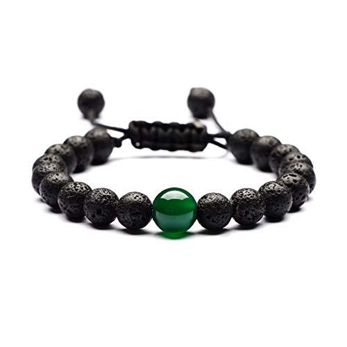 Bijoux en pierre naturelle volcanique et agate avec perles 7 chakras pour l'ancrage