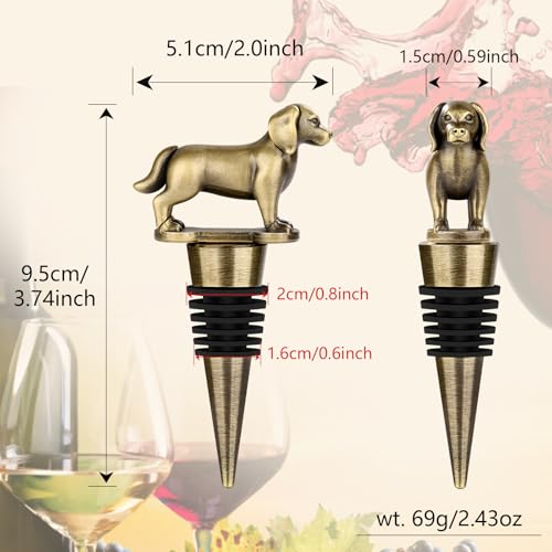 LKKCHER Golden Retriever Weinflaschenverschluss, Golden Retriever Geschenke, Geschenk für Hundebesitzer, Geburtstagsgeschenk Weingeschenke Weihnachten Geschenke für Männer Frauen Papa, Bronze