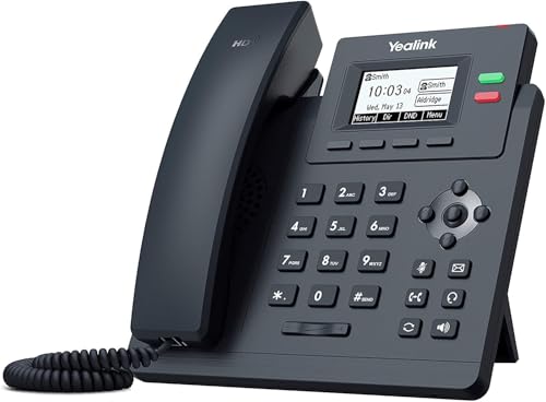 Yealink SIP-T31W IP-Telefon – Business-Telefon mit 2,3-Zoll-Display, WLAN-Unterstützung, 2 SIP-Konten, HD-Sprachqualität, PoE-fähig, für professionelle Kommunikation