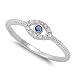CHOOSE YOUR COLOR Sterling Silver Evil Eye Ring