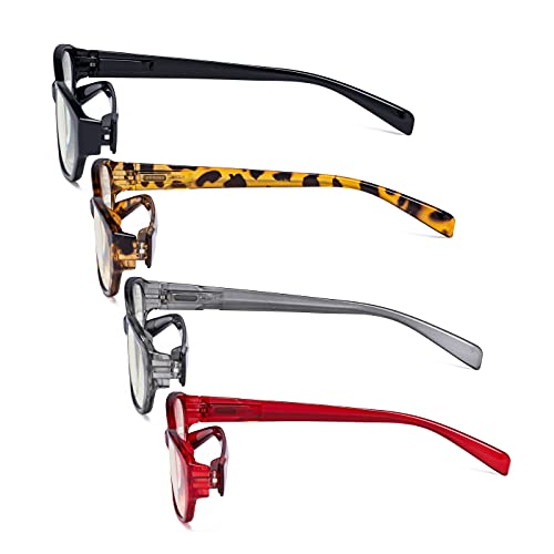 Image of Eyekepper 4 Pack Computer Reading Glasses Women - Spring Hinge Ladies Blue Light Blocking Readers +1.25