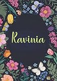 Ravinia: Taccuino A5 | Nome personalizzato Ravinia | Regalo di compleanno per moglie mamma sorella figlia ... | Design: primavera e farfalle | 120 ... formato A5 (14.8 x 21 cm) (Italian Edition)