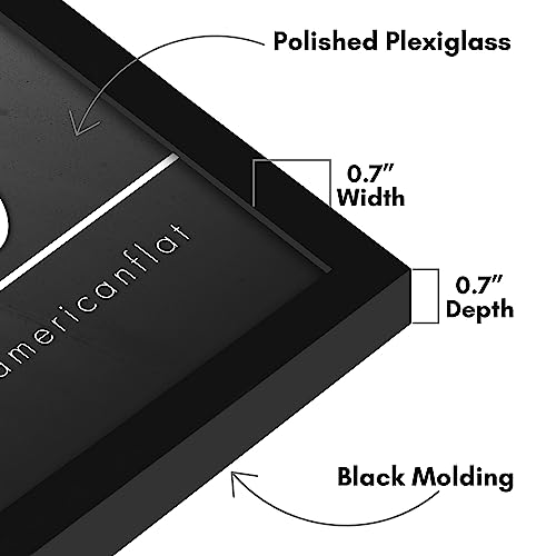 Americanflat 30x40 Picture Frame with Polished Plexiglass - Streamline Collection - Thin Border Picture Frame for Wall Display - Hanging Hardware Included - Black