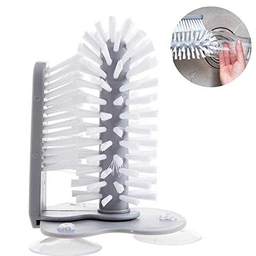 KOBWA Glass Washer with Double Sided Bristle Brush, Glass Cup Brush Cleaner