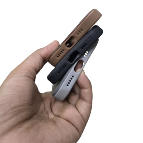 Image of Genuine Leather Finish iPhone 13 Back Cover Case | Shockproof Design | Raised Edges for Camera & Screen Protection | Stunning Design Back Case Cover for iPhone 13 (Brown)
