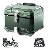 CODEM バイク リアボックス 45L 大容量 トップケース ABS 軽量 純正同色 バイクボックス 四角 耐衝撃 防犯対策 キーロック可能 取付ベース 簡単脱着 汎用 クロスカブ/ハンターカブ等 防水 防塵 バックレスト付き ツーリング/通勤/デリバリーも適 日本語取扱説明書付き
