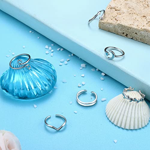 Finrezio Anklet And Toe Rings For Women Silver Gold Plated Toe Rings Ankle Bracelets Cute Beaded Turtle Starfish Beach Chain Anklets Open Tail Band Rings Adjustable Foot Jewelry Set #TOP5