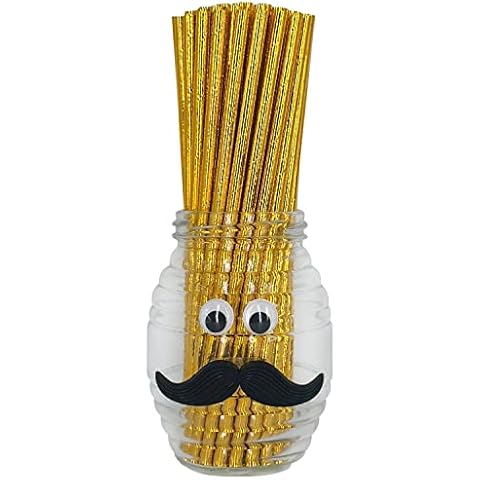 100-Pack Biodegradable Gold Paper Straws,Disposable Drinking Gold Straws Gold Sticks for Cake Pops in Birthday, Anniversary, Wedding, Holiday Celebrations, Party Decor, and Supplies Cover