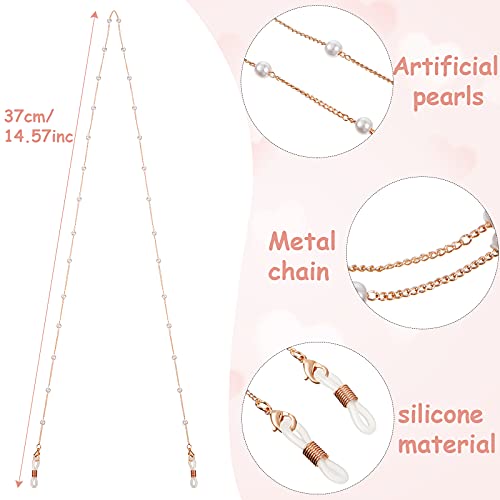 Weewooday 12 Pieces Eyeglass Chain Eye Glasses Accessory Chain Sunglasses Strap Holder Necklace Holder Lanyard For Women (Rose Gold, Silver) #TOP2