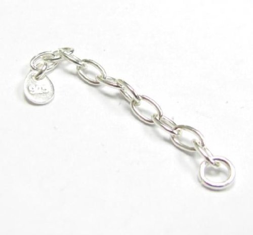 2pcs .925 Sterling Silver Bead Chain Bracelets/Necklace Extender 1.5?w/Tag/Findings