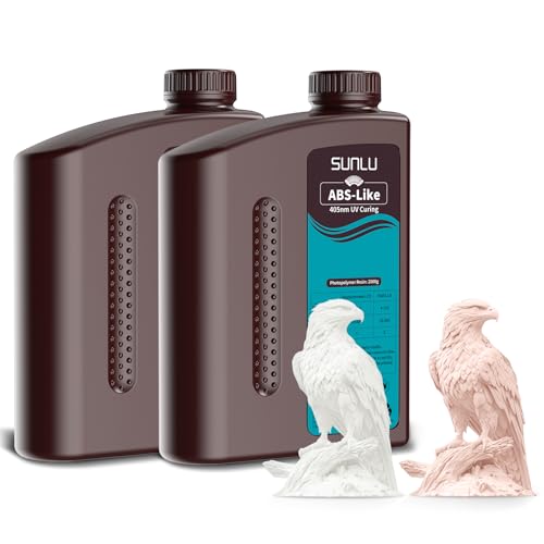 Image of SUNLU 4000G ABS Like Resin, 3D Printer Resin Compatibility for LCD /DLP /SLA 3D Printers, High Toughness & High Precision & Low Shrinkage, (2Pack*2kg White+Beige,4kg in Total)