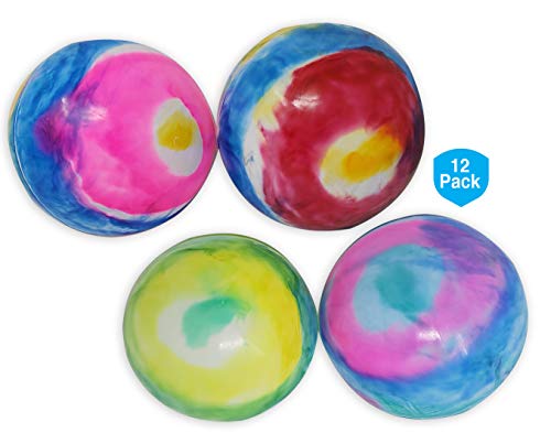 Play Balls Fun Bouncy Ball Colorful Rainbow tie die Design 8 inch –