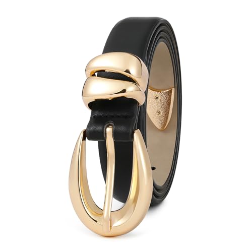 Fashion Black Belt with Gold Buckle Women Belts for Jeans Stylish Leather Belts for Women2