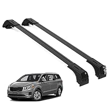 ERKUL Roof Rack Cross Bars for Kia Sedona 2015-2021 | Aluminum Crossbars with Anti Theft Lock for Rooftop | Compatible with Flush Rails - Black