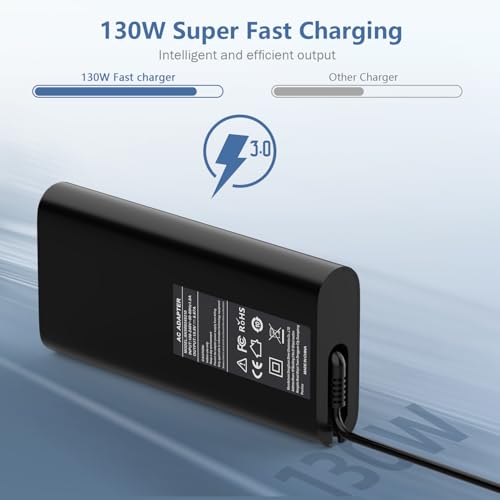 130W Laptop Charger Compatible with Dell XPS 15 7590 9530 9550 9560 9570 Precision M3800 5510 5520 5530 5540 Inspiron 7347 7348 Latitude Studio Vostro HA130PM130 DA130PM130 AC Adapter Supply Power - Image 4