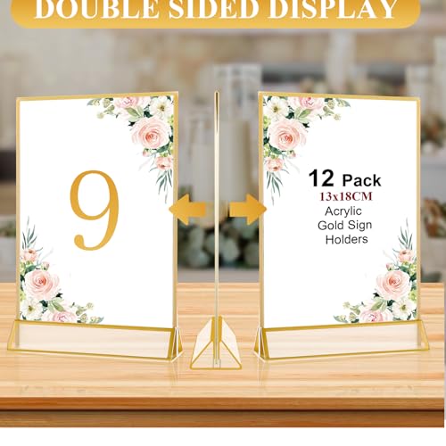Porte-numéros de table dorés pour mariage et décoration de réception chic | DAJAVE