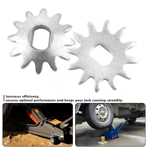 Image of 3 Ton Horizontal Hydraulic Jack Gear Repair Parts 2 Pack Metal Jack Gear Accessories with Handle Grip Replacement for Car Floor Jack