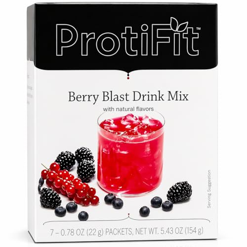 ProtiFit - High Protein Fruit Flavored Powder Drink Mix, 15g Protein, Low Calorie, Sugar Free, Ideal Protein Compatible, 7 Servings Per Box (Berry Blast)