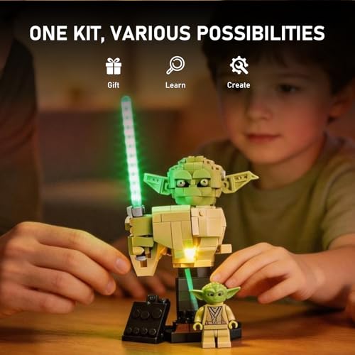 Kit de luces LED Lego Star Wars Yoda 75438 con sensor de gestos BRIKSMAX 3