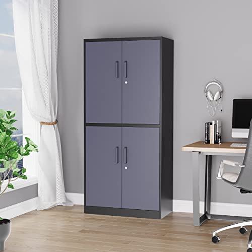 Afaif Metal Storage Cabinets With Locking Doors,71" Tall Garage Storage Cabinet With 2 Adjustable Shelves, Lockable Steel Office Storage Cabinet Tool Cabinet For Home Office,Garage, Pantry #TOP1