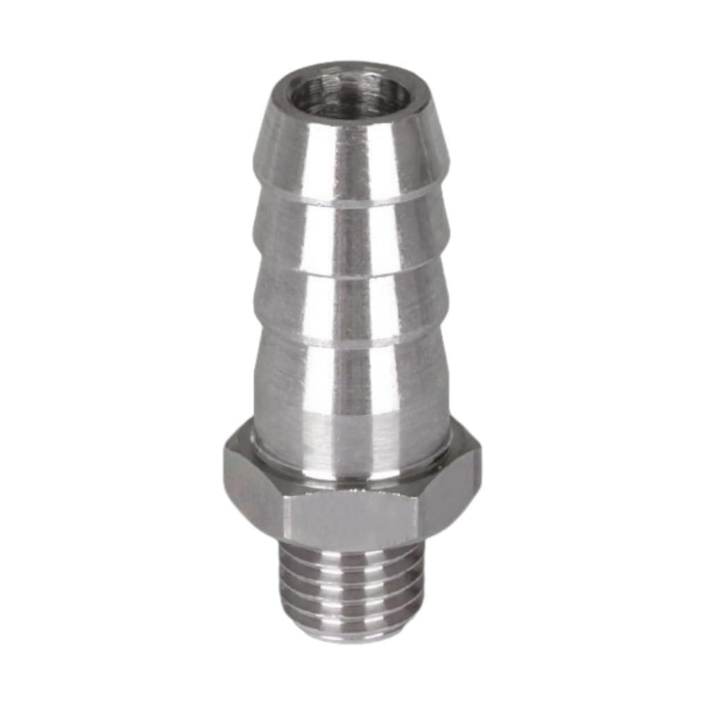 Stainless Steel Male Barb, 304 Stainless Steel Barbed Fitting Brass Male Hose Tail Pagoda Threaded Multi Sizes(10mm*M8x1)
