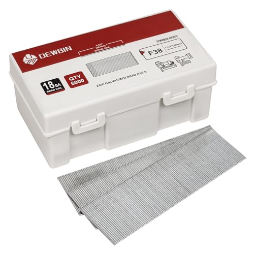 DEWBIN 18 Gauge Brad Nails, 6000 Counts 1-1/2-inch 18 GA Brad Nails, Galvanized Nails for Nail Gun, Finishing Nail Gun Nails for Pneumatic, Electric Brad Nailer Gun
