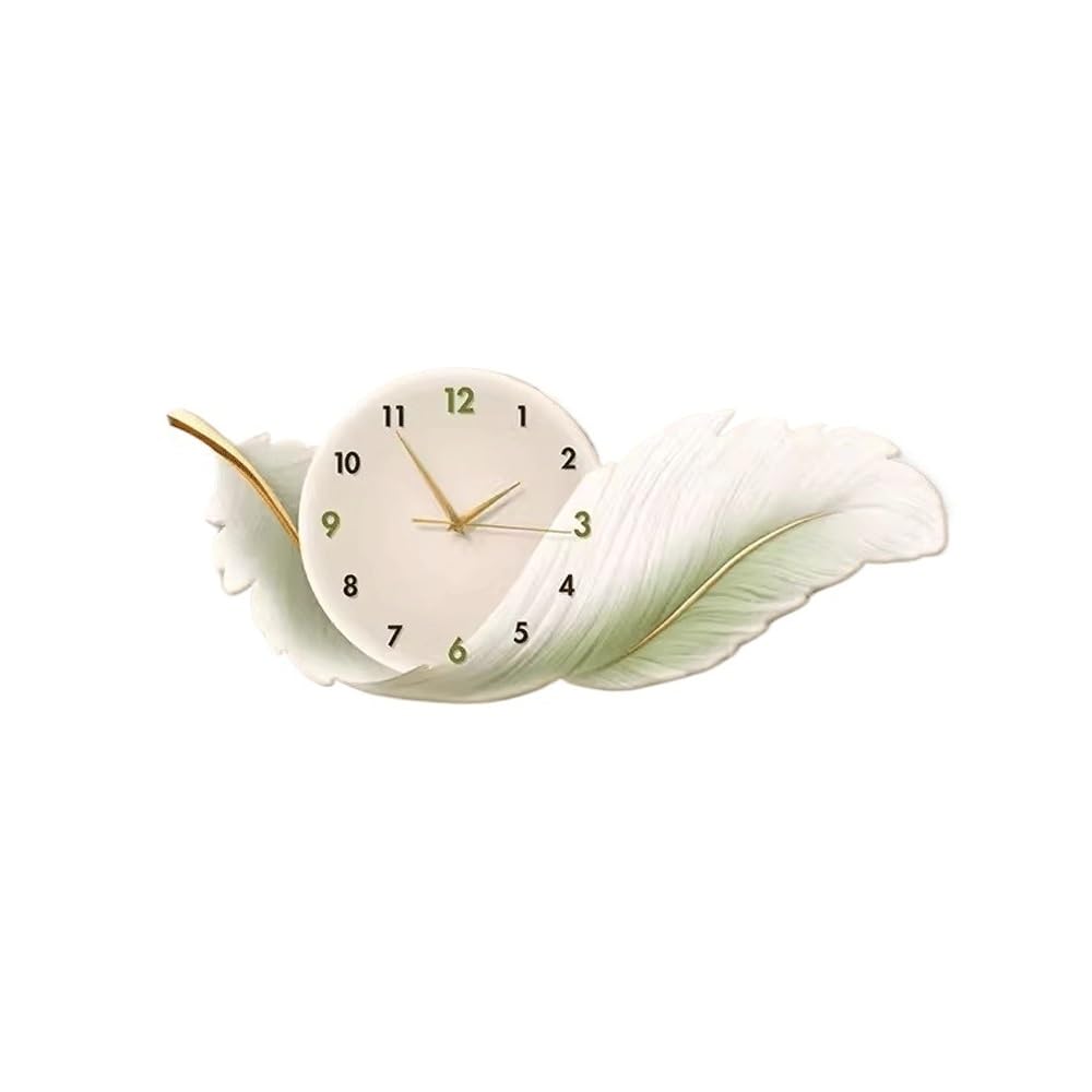 Tempo Orologio da parete silenzioso con decorazione for soggiorno(Green,70 * 30cm)